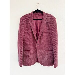 Vercini Textured Blazer Sport Coat Burgundy Mens Size US 44R Suit Jacket Modern